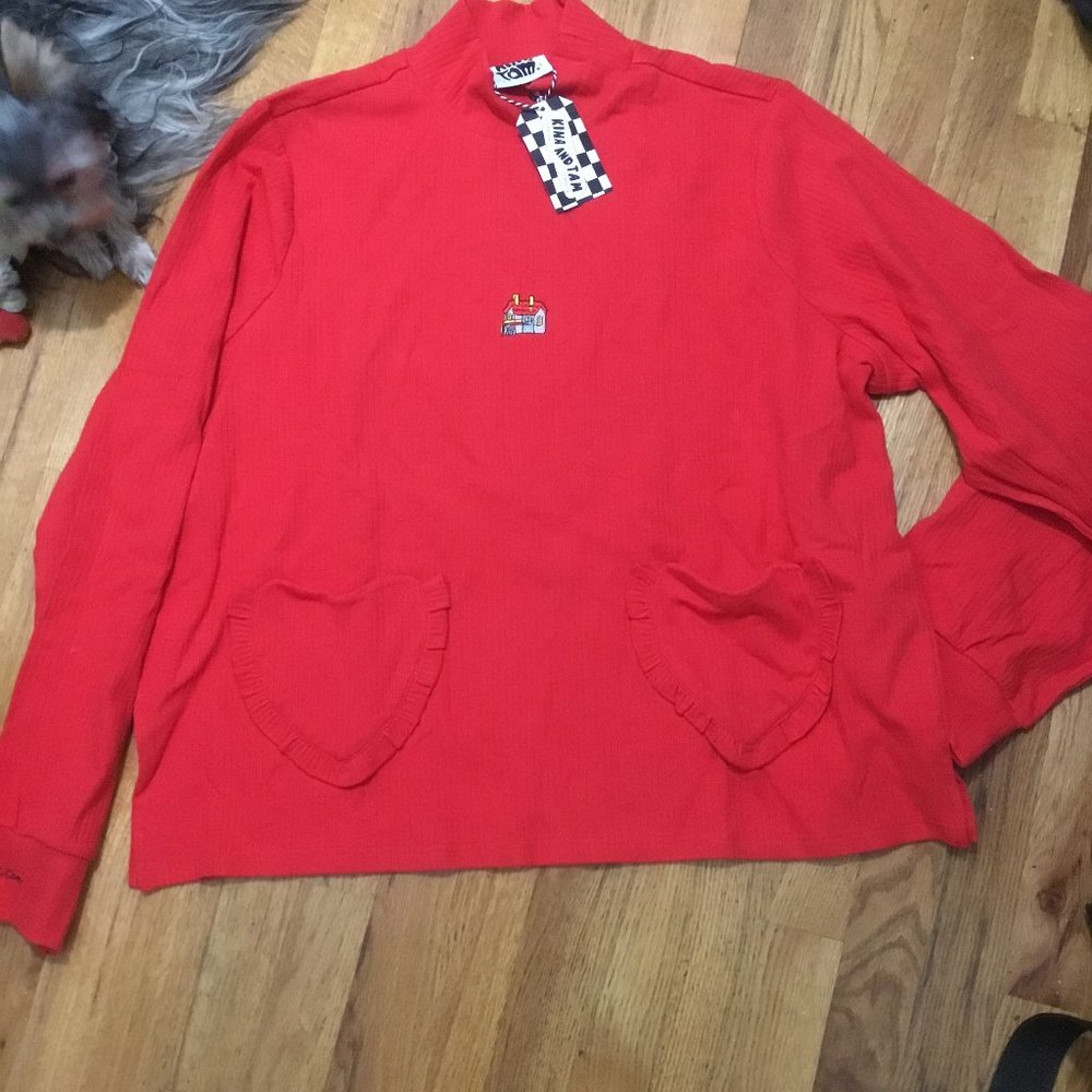 Kina and Tam cotton  embroidered sweater size 2xl New $89.00